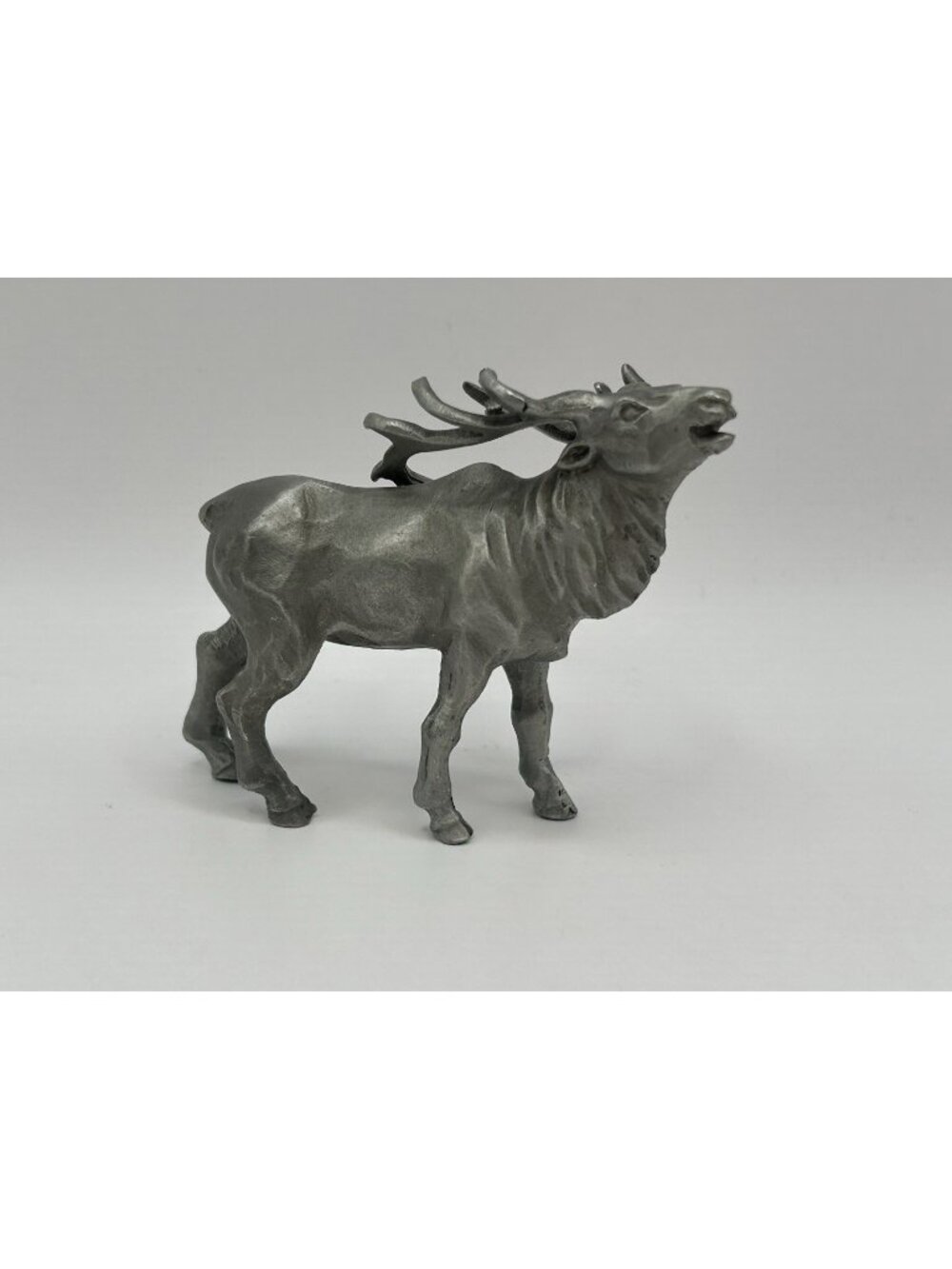 Vintage Pewter Elk Deer Buck Figurine Wildlife Cabin Lodge Decor Collectible - Picture 1 of 16